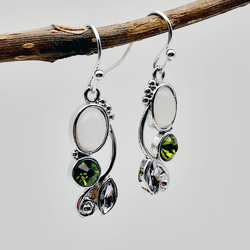 Venta al por mayor Pendientes De Metal De Piedra De Luna